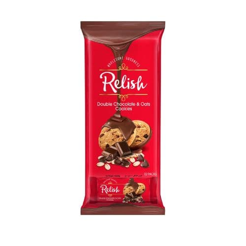 Relish Double Chocolate & Oats Cookies 40g × 12
