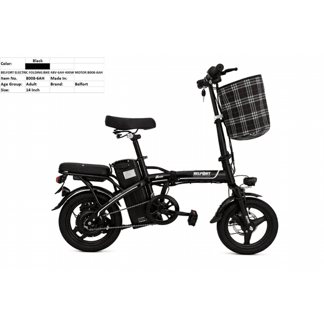 Belfort Electric Folding Bike 48 V 400W Motor