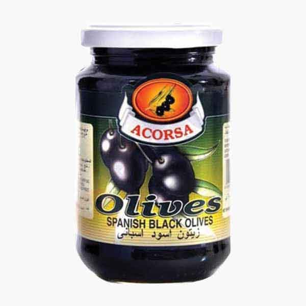 Acorsa Olives Black Plain Jar 575 g