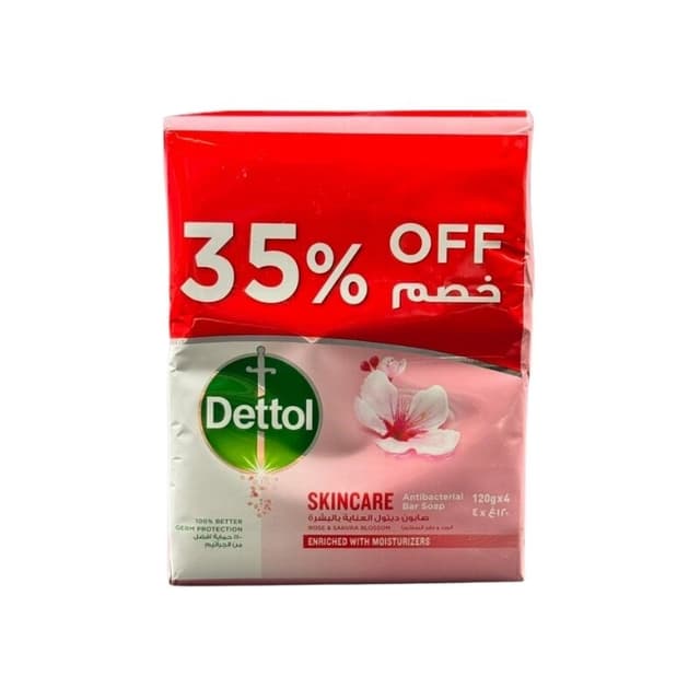 Dettol Skincare Pink Soap 4 x 120 g 35%