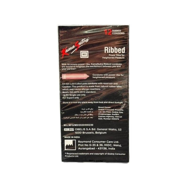 Kamasutra Ribbed Condoms 12 Pc