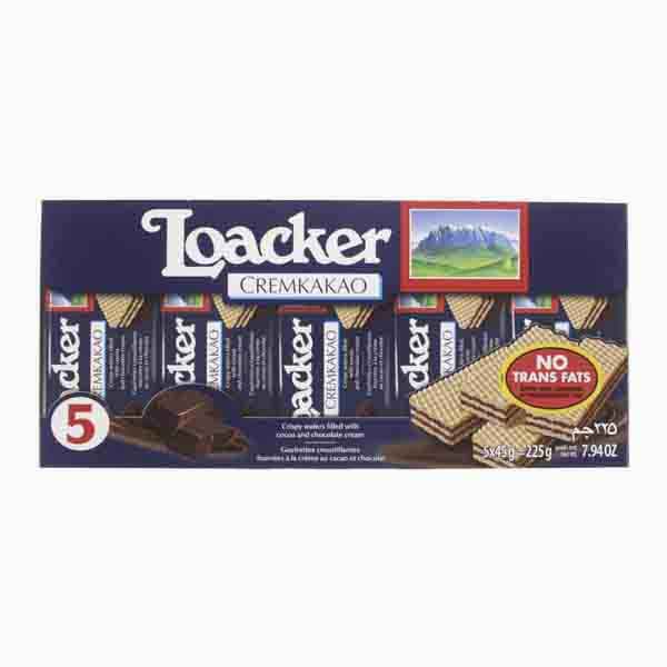 Loacker Cream Kakao Wafer 5 x 18 g / 45 g
