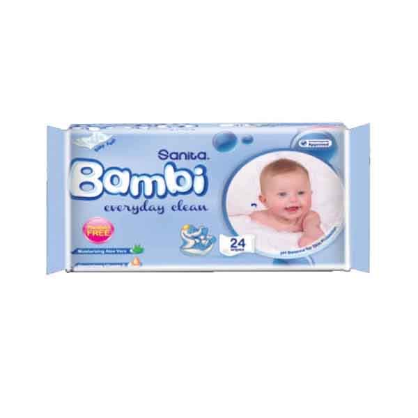 Sanita Bambi Wet Wipes 24