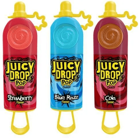Bazooka Juicy Drop Pop Bl/curnt Strawberry Candy 26 g