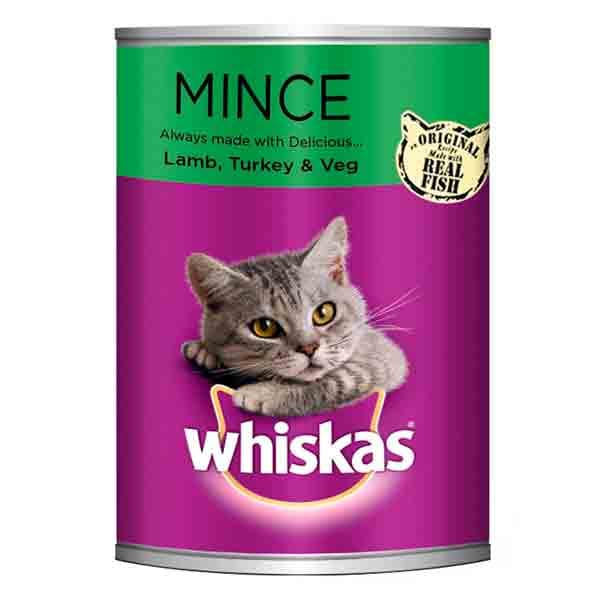 Whiskas Tasty Mince Lamb Tur/Veg Cat Food 400 g