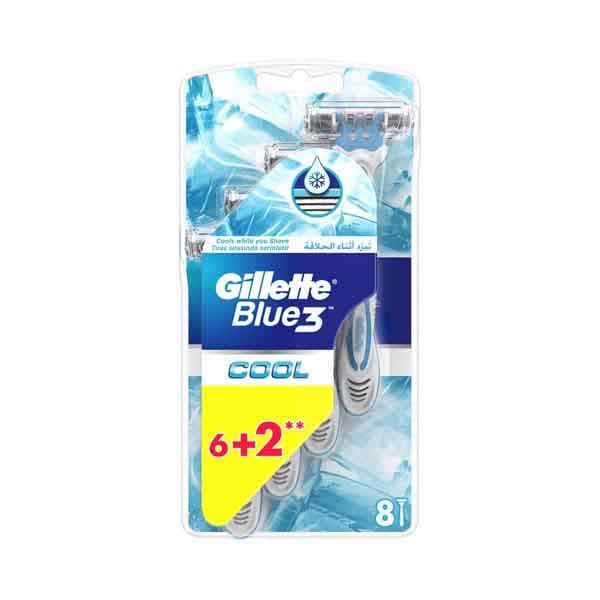 Gillette Blue 3 Cool Disposable Razor 6 + 2 Free