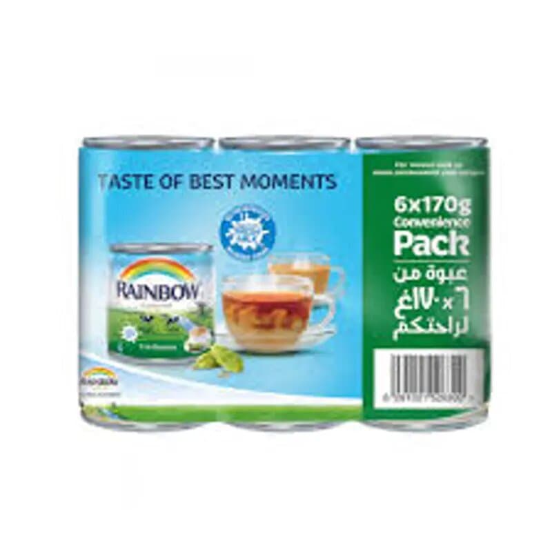 Rainbow Evaporated Milk Cardmom Convenience Pack 6 x 170 g