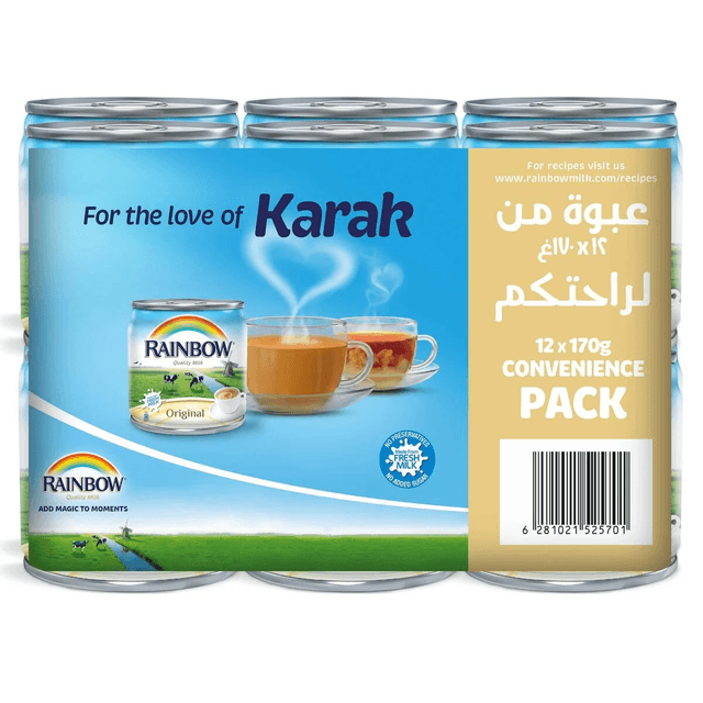 Rainbow Evaporated Milk Original Convenience Pack 12 x 170 g
