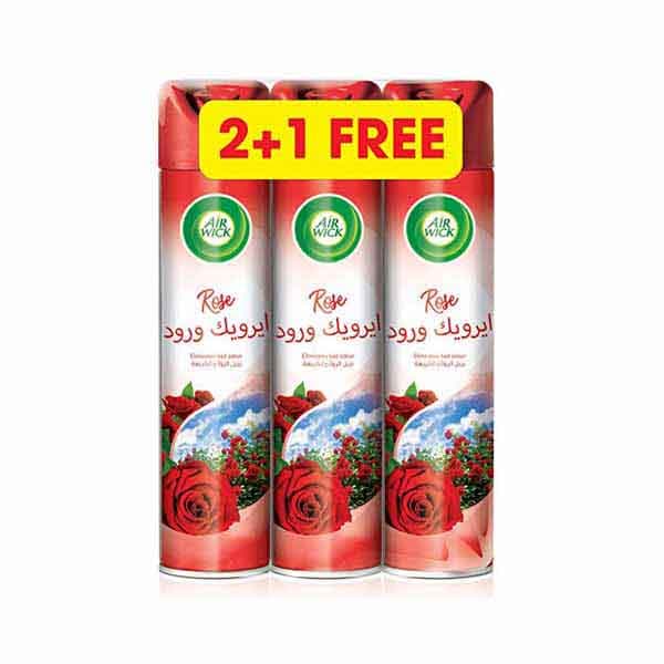 Airwick Aerosol Rose Air Freshner 300 mL 2 + 1 Free