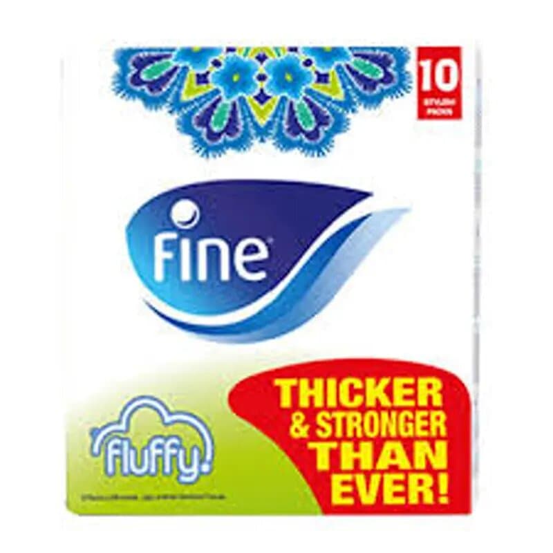 Fine Fluffy Facial Tissues 2 Ply 200 Pc 8 Pc + 2free