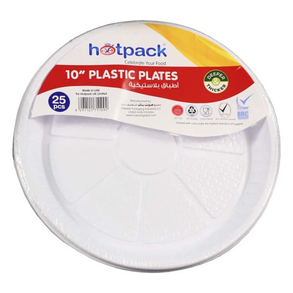 Hotpack Round Plastic Plate 10 25 Pc