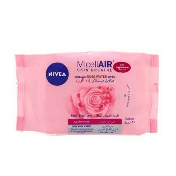 Nivea Micellair Rose Wipes 25