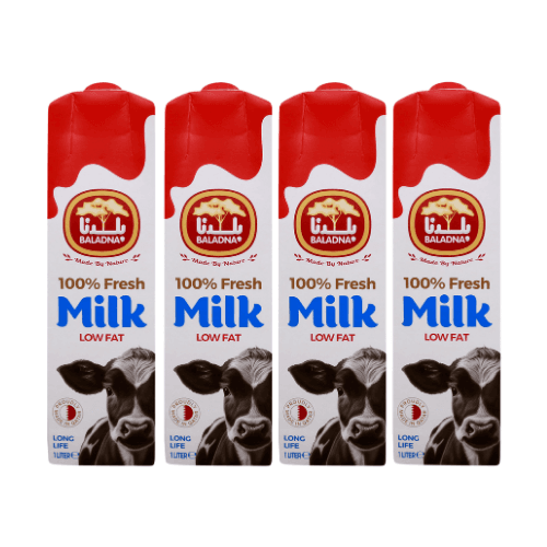 Baladna UHT Milk Low Fat 4 x 1 L