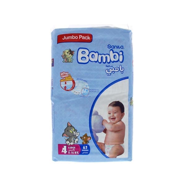 Sanita Bambi L Diaper Jumbo 62 Pc