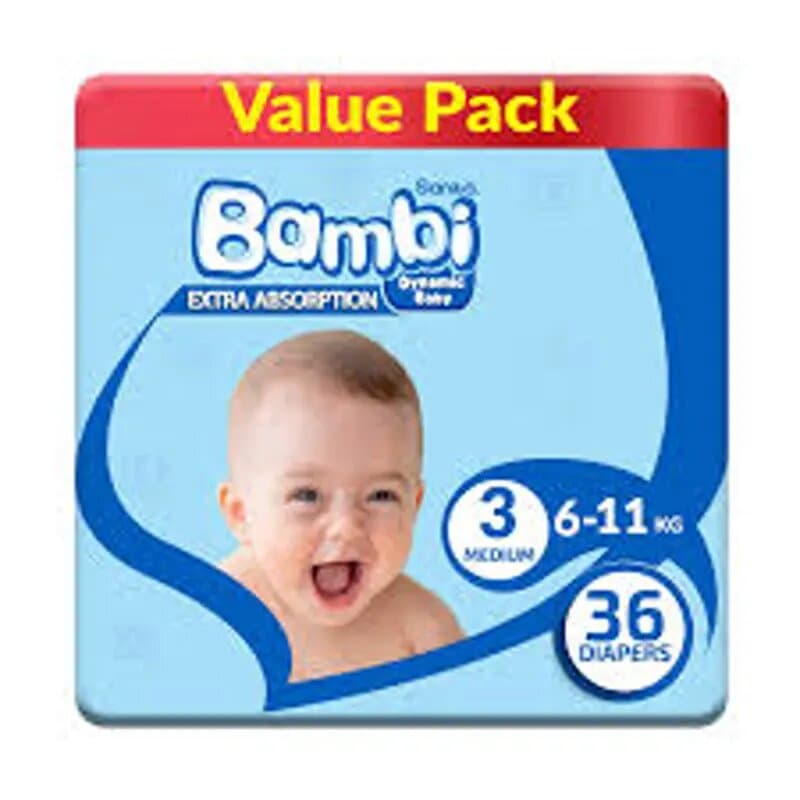 Sanita Bambi M Diaper Jumbo Value Pack 36 Pc