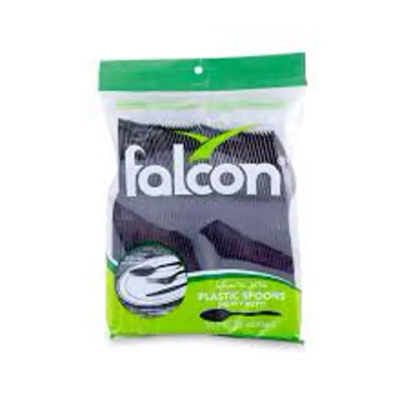 Food Pack Plastic Spoon Large Black Heavy Duty 50 Pc