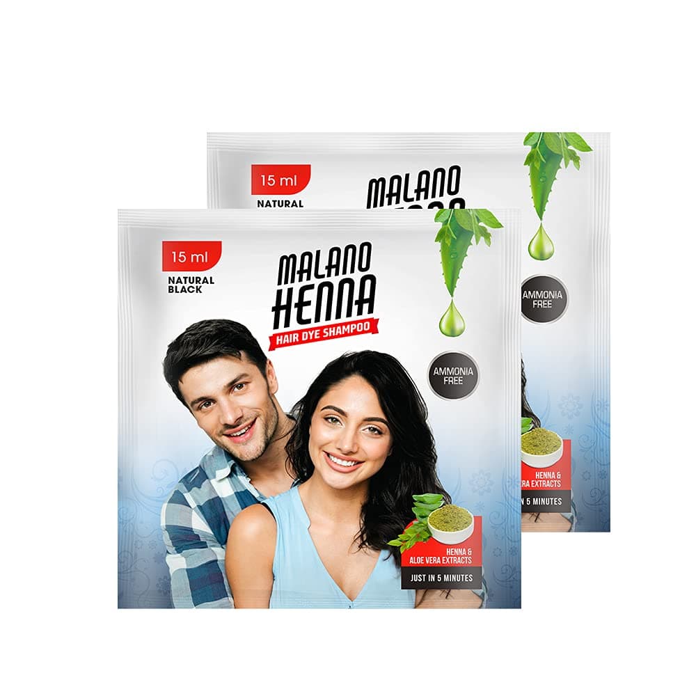 Malano Henna Hair Dye Shampoo 2 x 15 mL