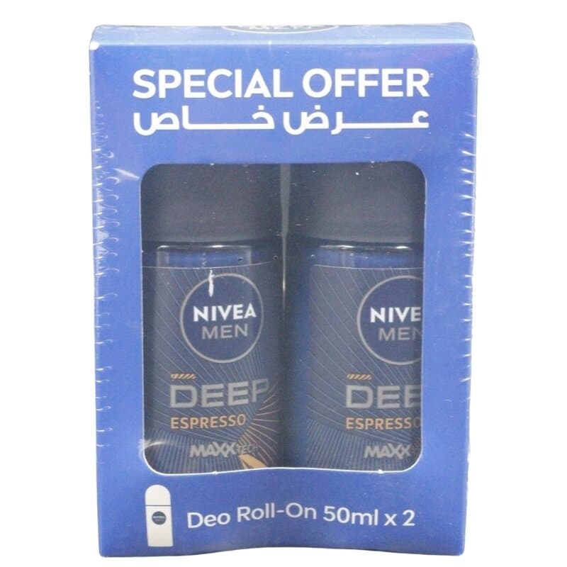 Nivea M Deo Roll On D Black Carbon 2 x 50 mL