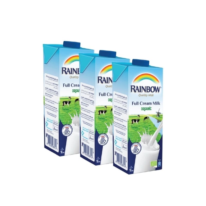 Rainbow Ready To Drink Organic Low Fat Milk Value Pack 3 x 1 L