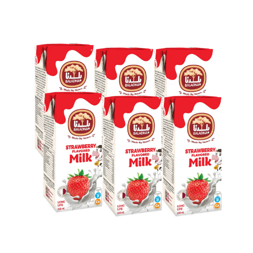 Baladna UHT Strawberry Milk 6 x 200 mL