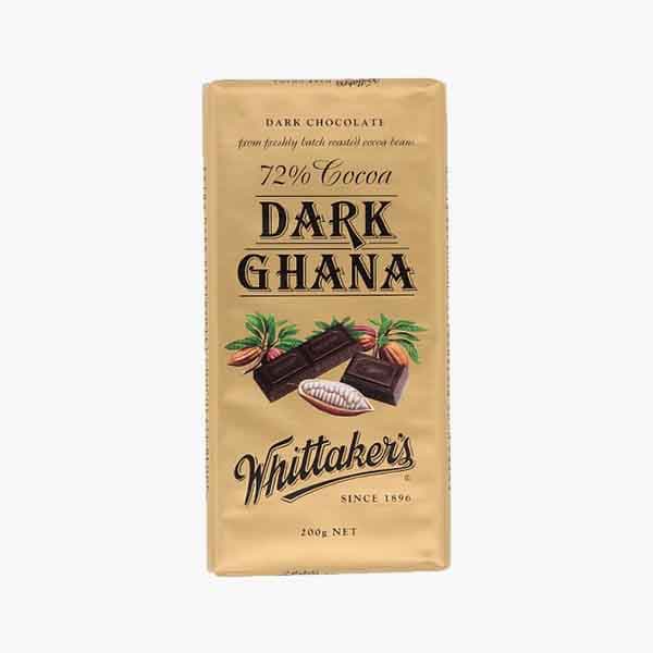 Whittakers Chocolate 72% Dark Ghana Block 200 g