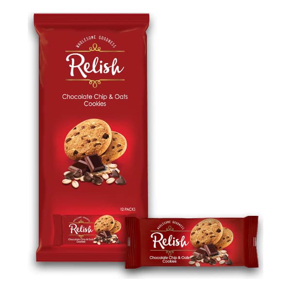 Nabil Relish Chocolate Chip & Oat Cookies 12 x 42 g