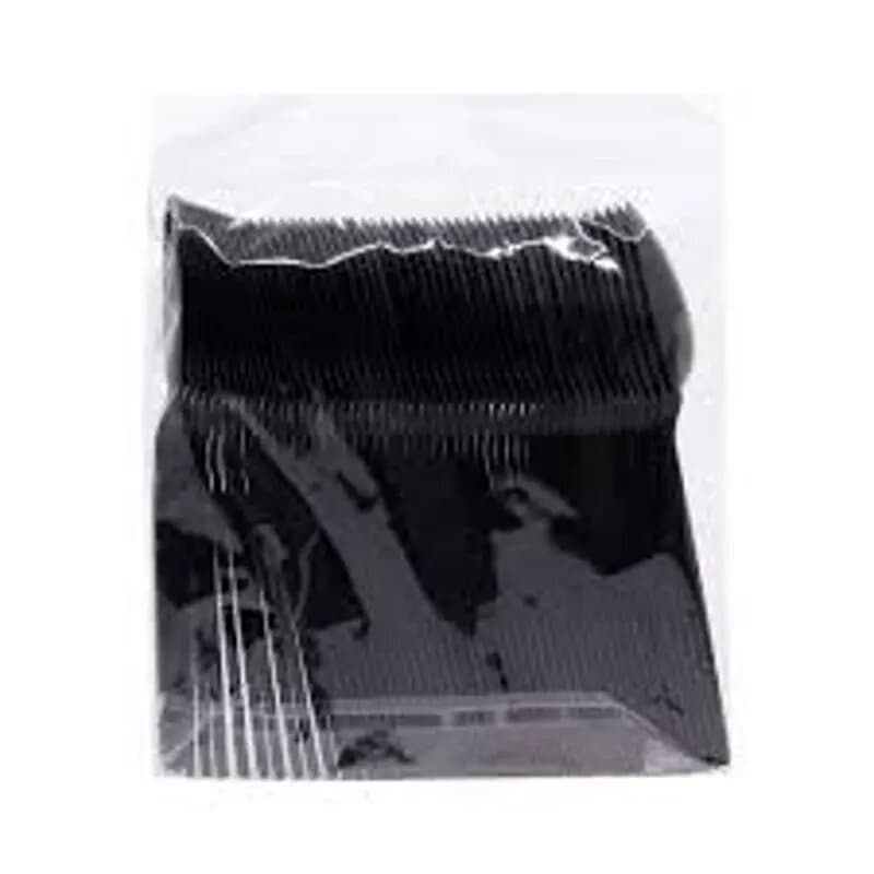 Qpac Plastic Spoon Black 50 Pc