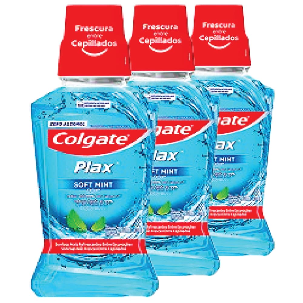 Colgate Mouth Wash Plax Blue Pepermint 3 x 250 mL