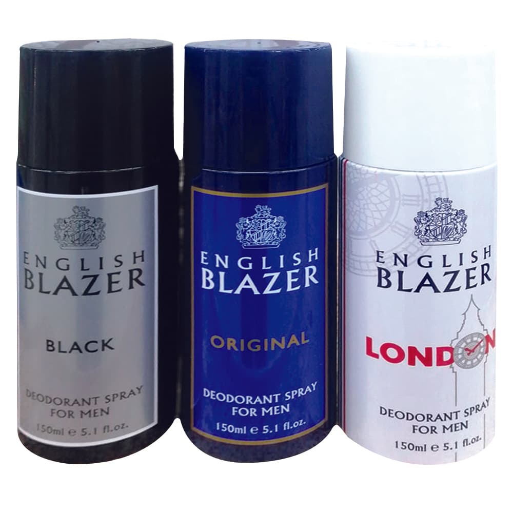 English Blazer Body Spray 3 x 150 mL Assorted
