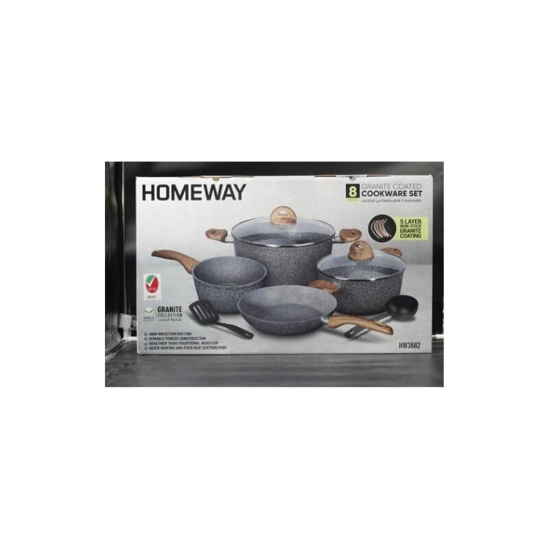Homeway 8 Pc Granite Cookwre Set Forged Hw3682