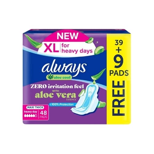 Always Maxi Thick Pads Xl With Aloevera 39 + 9 Pc