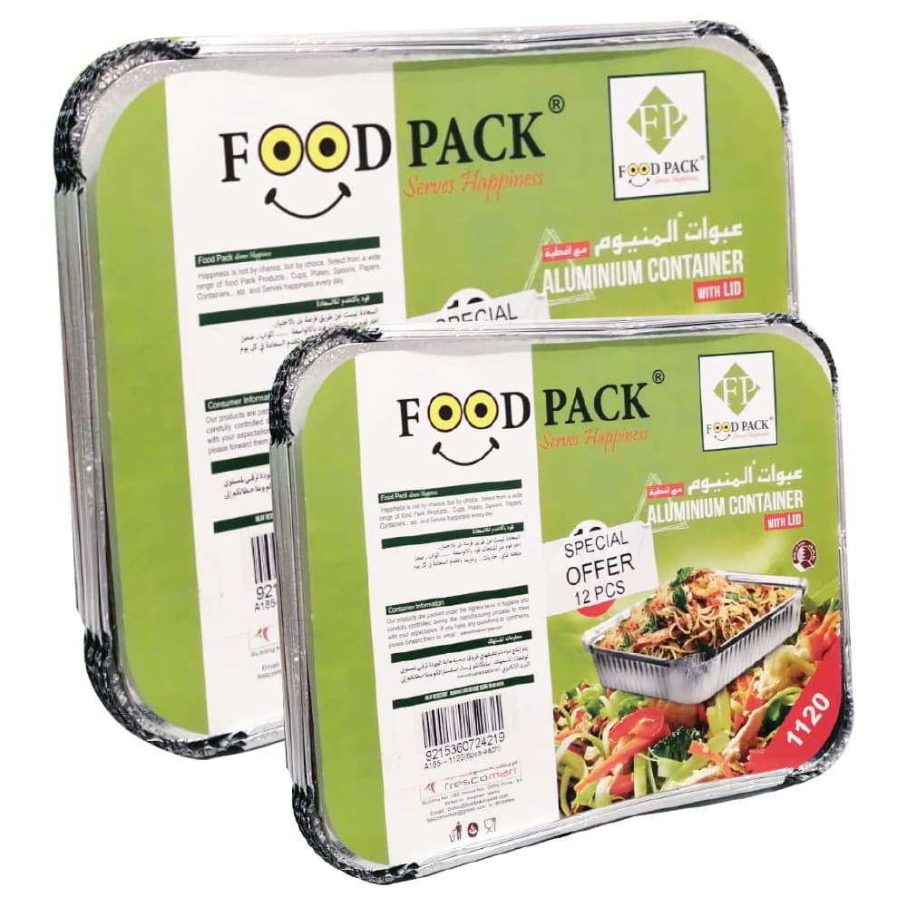 Foodpack Aluminium Container Combo Set A 185 x 6 +1120 x 6