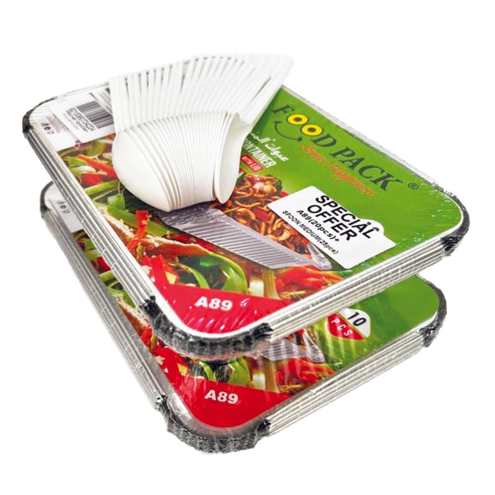 Food Pack Container Comboset A 89 2 x 10+ Spoon 25