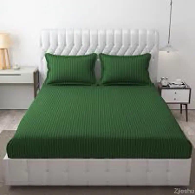 Royal Green Hl-rg-08 Double Bedsheet + 2 Pillowcase