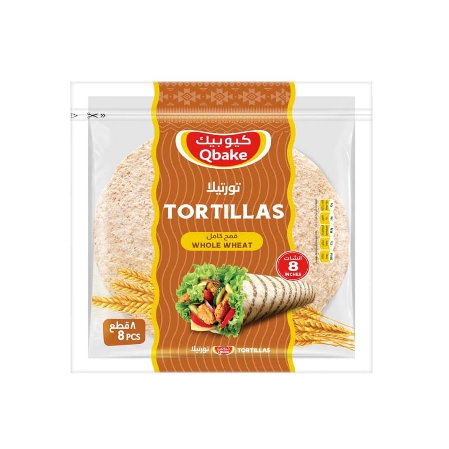 Qbake Tortillas Whole Wheat 8INCH 360 g