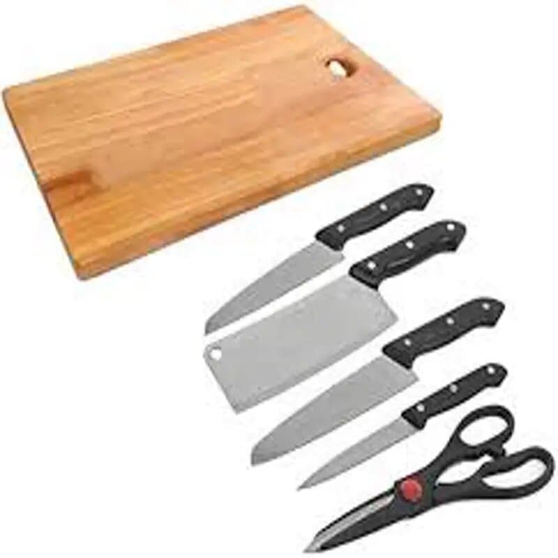Ryl Cutting Board & Knife Set 3374-7 Pc Res 6198