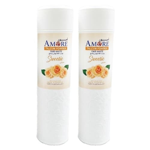 Amore Talcum Powder Fair White Sweetie 2 x 250 g