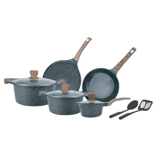 Gitco Rocook N/S Marble Cookware Set 11 Pc Set
