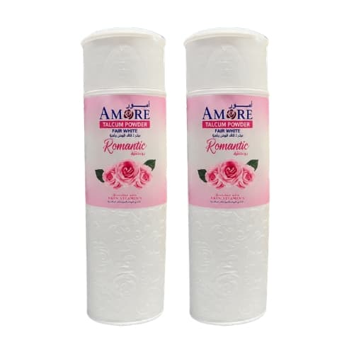 Amore Talcum Powder Fair White Romantic 2 x 250 g