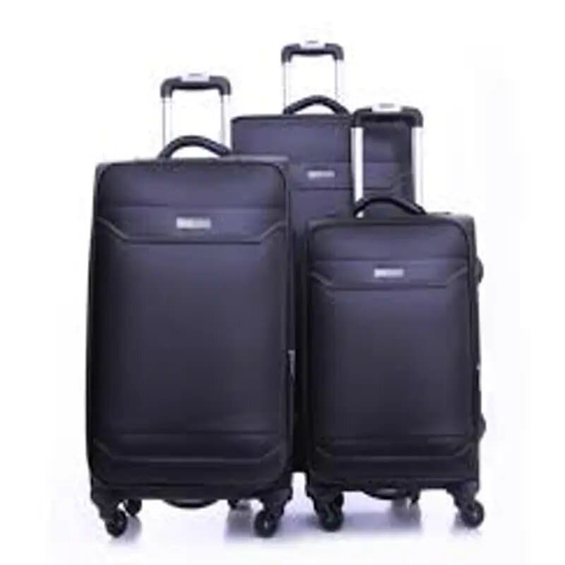 PJ 3 Pc Pvc 4 Whl Trolley Set Blk 20" Pjtr3022