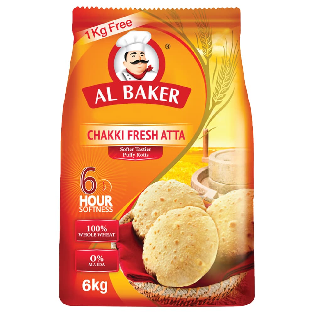 AL Baker Chakki Fresh Atta 5 Kg + 1 Kg