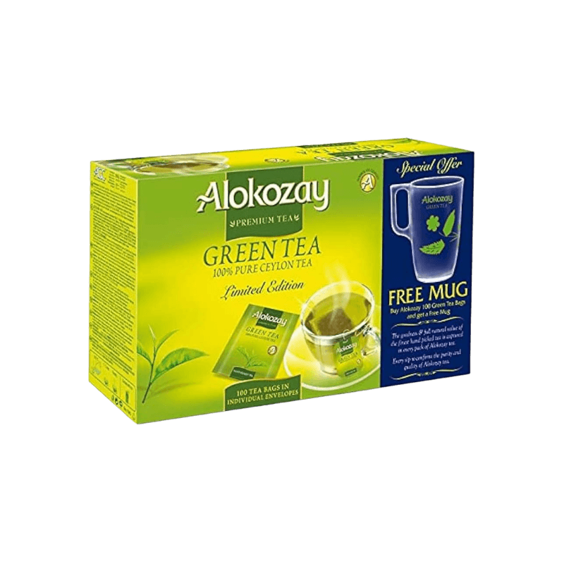Alokozay Green Tea Bag 100+free Mug