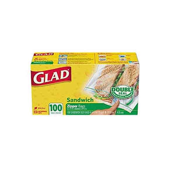 Glad Sandwich Zipper Bag 100 Pc
