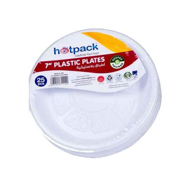 Hotpack Plastic Round Plate 7'' 25 Pc