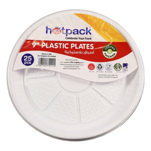 Hotpack Round Plastic Plate 9 25 Pc