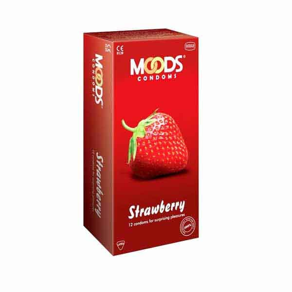 Moods Strawberry Condoms 12 Pc