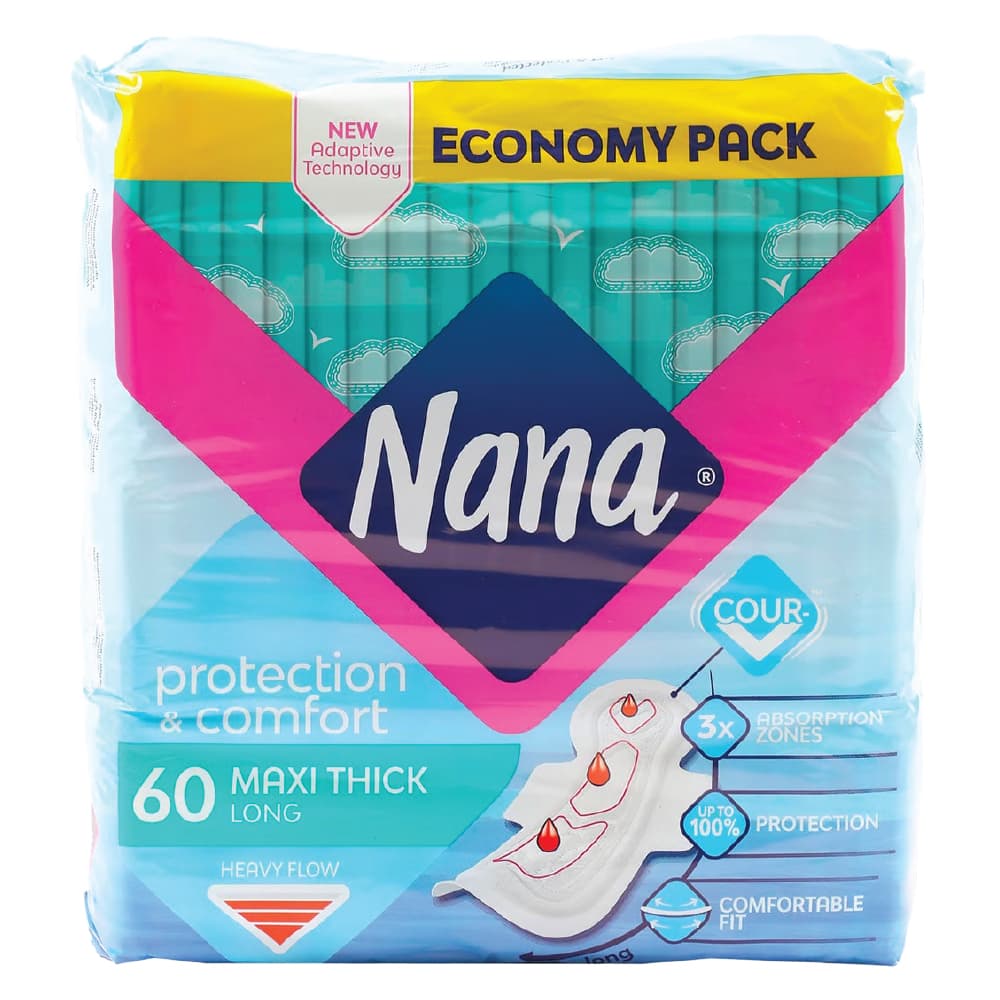 Nana Maxi Super With Wings Pad 60 Pc Promo