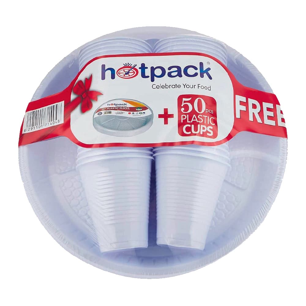 Hotpack Plastic Round Plate 10 25 + 50 Cup Free