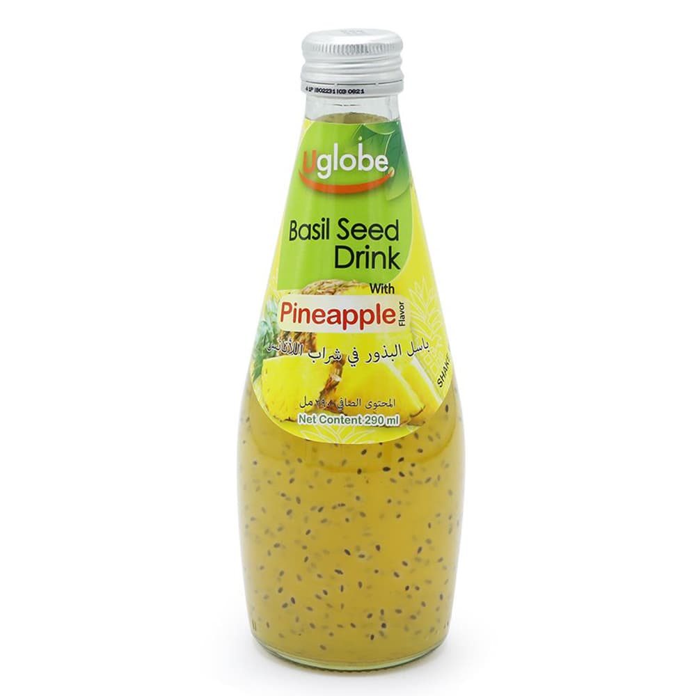 Uglob Basil Seed Drink Pineapple Flavour 290 mL