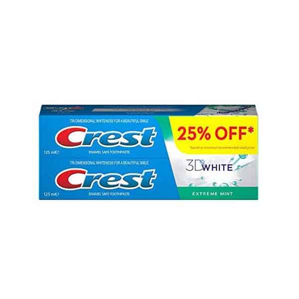 Crest T/Paste Fresh Mint 3dw 2 x 125 mL